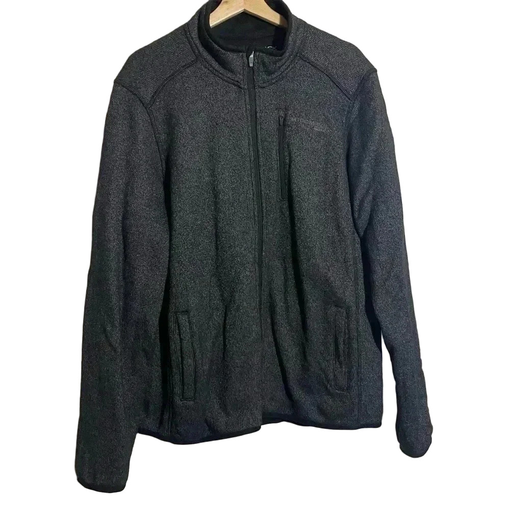 SUNICE STORMPACK men’s  heather grey full zip high neck long sleeve sweater